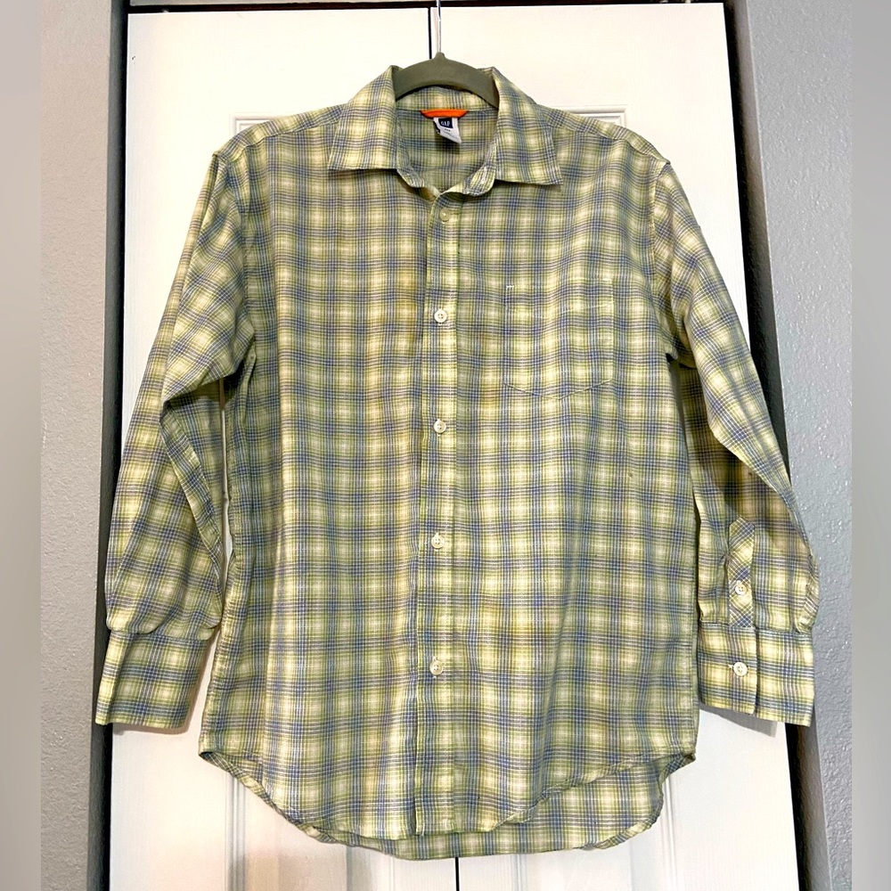 Gap boys youth plaid XL long sleeve button down shirt